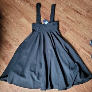 Collectif Black Suspender Swing Skirt